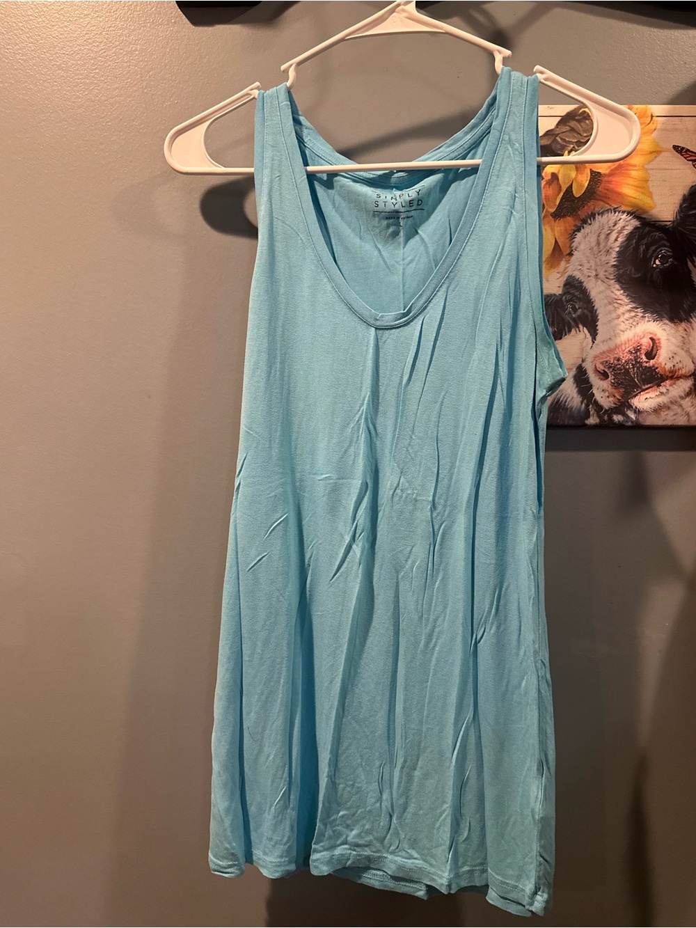 Simply Styled Light Blue Scoop Neck Tank